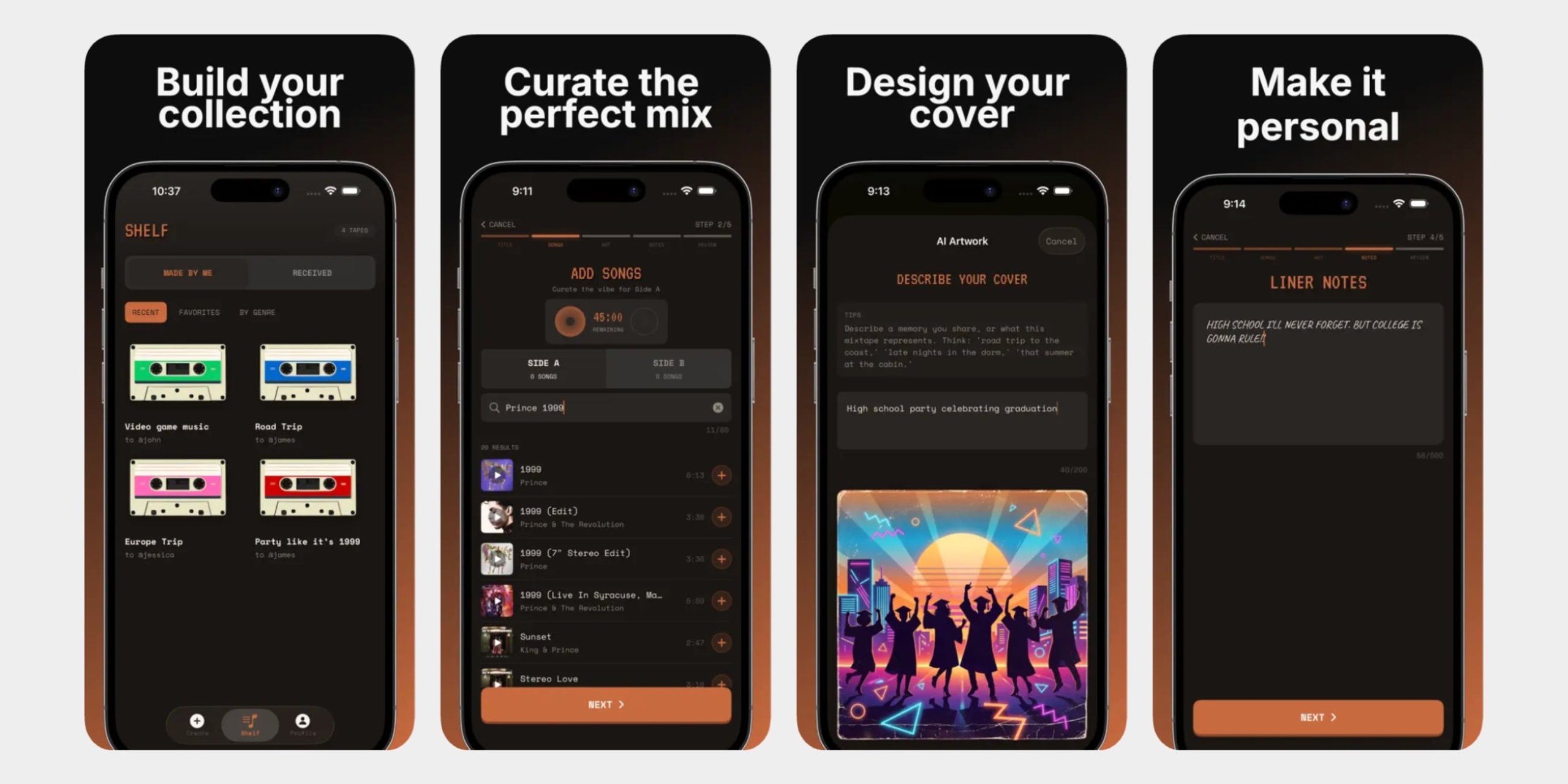 Приложение Mixtape для iOS