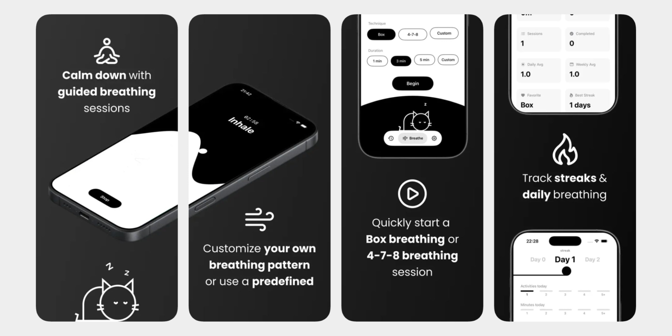 Приложение Breathing Exercises And A Cat для iOS