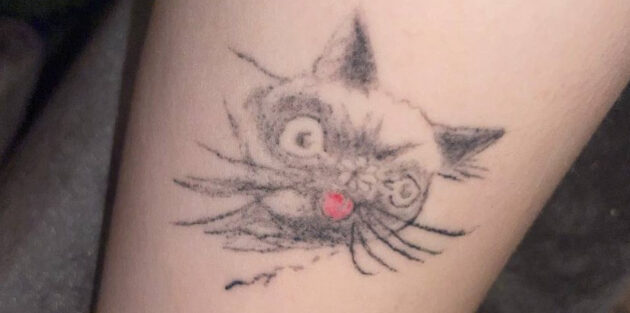 Через день после сеанса клиент пошёл в баню. Поэтому пигмент очень сильно «выпал» практически везде