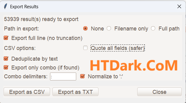Экспортер результатов