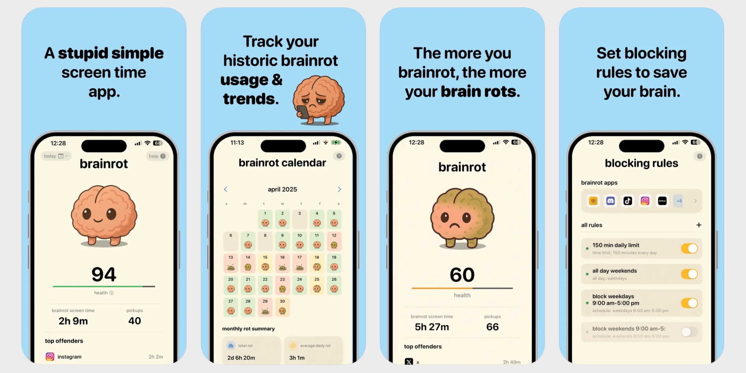 brainrot — приложение для борьбы с думскроллингом