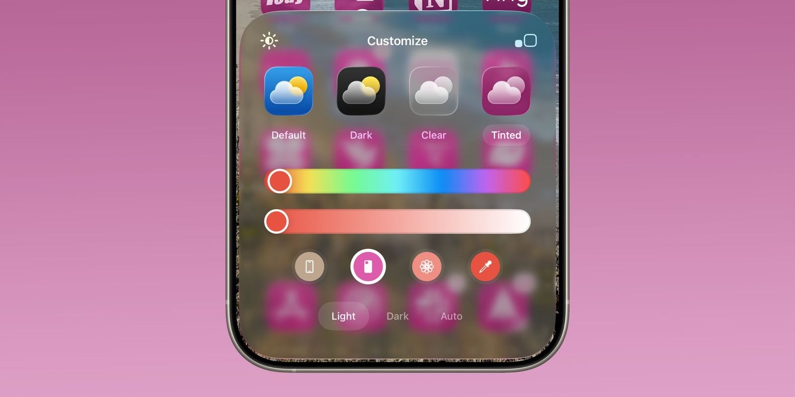 iOS 26 цвет иконок
